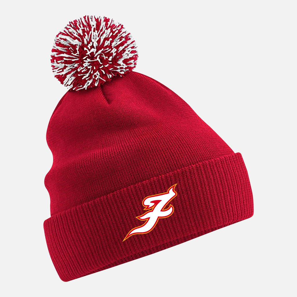 Fire Pom Pom Beanie